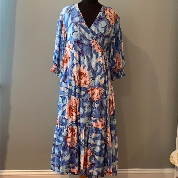 New with tags Urban Outfitters Floral Wrap Dress - Picture 2 of 10